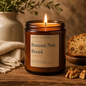 Banana Nut Bread Soy Candle:Food Scented Candle. 4oz or 8oz