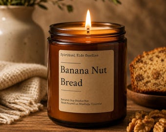 Banana Nut Bread Soy Candle:Food Scented Candle. 4oz or 8oz