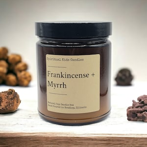 Frankincense & Myrrh Soy Candle: 8oz, 35-40 Hour Burn