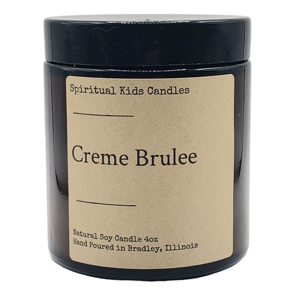 Crème Brulee Soy Candle 4oz 20-25 Hours Hand Poured with All Natural Soy wax and Fragrant/Essential Oils! | Food Scented Candle | Birthday G