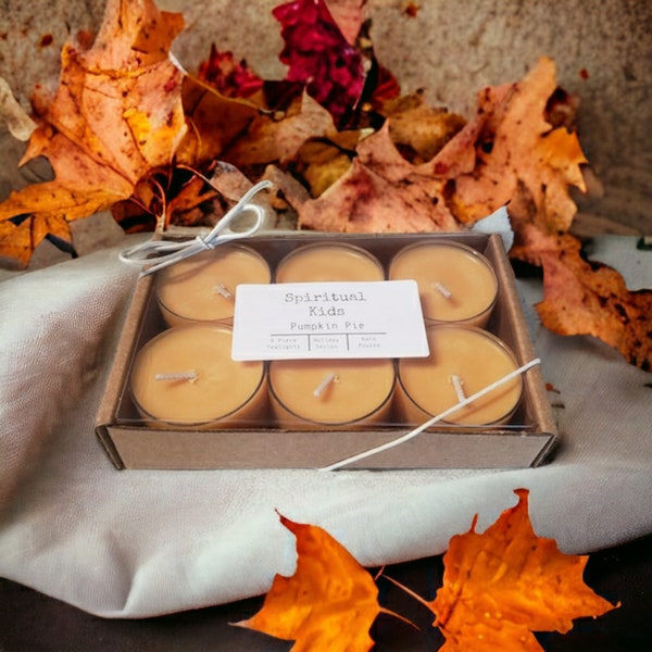 Pumpkin Pie Soy Tealights Hand Poured with Fragrant/Essential Oils | Fall Candles | Food Scented Tealights | Fall Gift | Wedding Favors