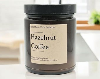 Hazelnut Coffee Soy Candle: Hand Poured. 4oz or 8oz.