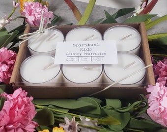 Calming Protection (White Sage & Lavender) All Natural Soy Wax Tealights Hand Poured with Fragrant/Essential Oils