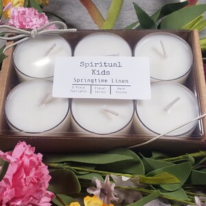 Springtime Linen Soy Tealights Hand Poured Fragrant/Essential Oils | Floral & Linen Scented | Wedding Favors | Birthday Gift | Spring Candle