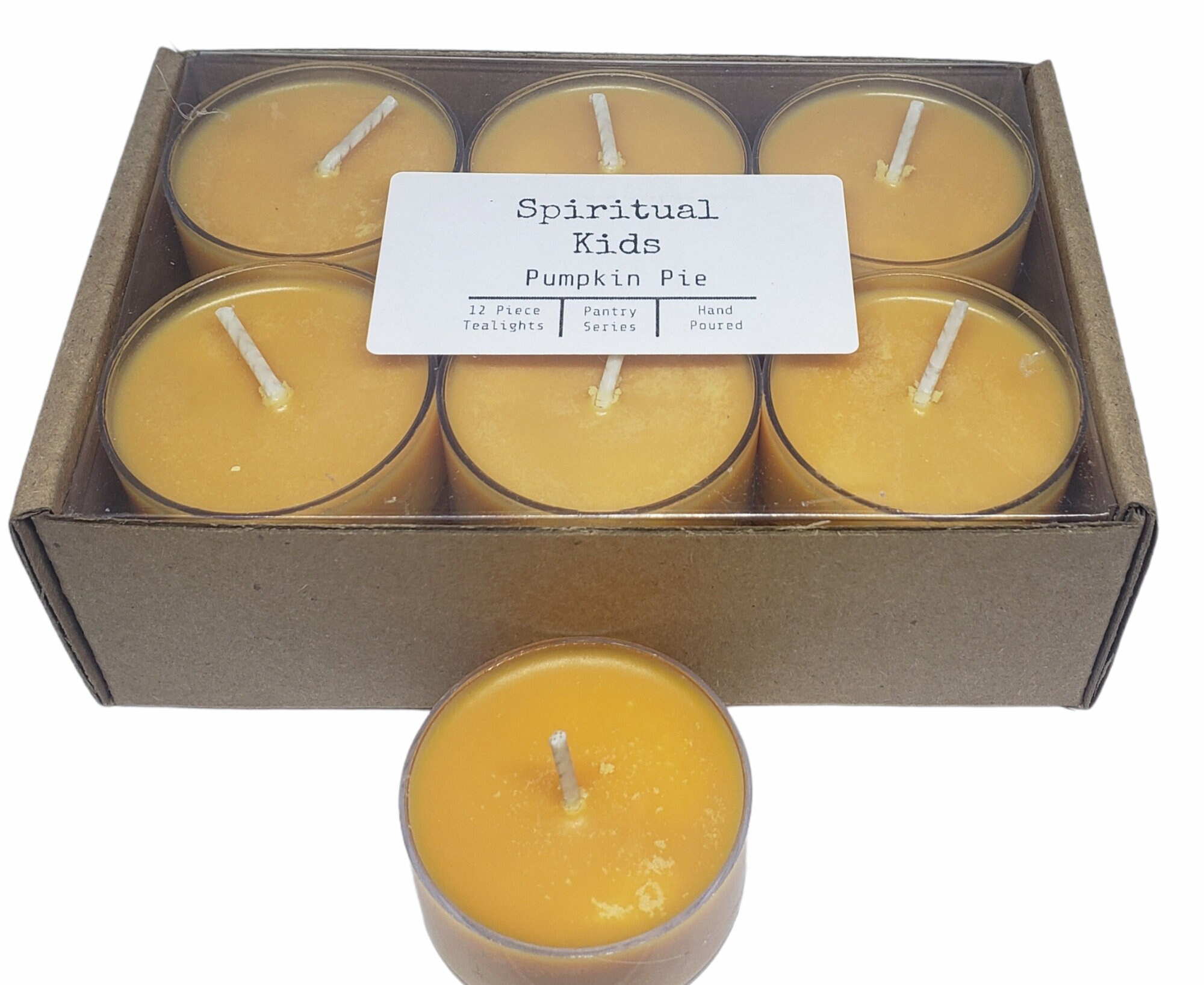 Pumpkin Pie Natural Soy Wax Tealights  6ct or 12ct Hand Poured with F…