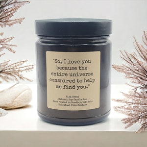 Paulo Coelho Love Poem Soy Candle 8oz Hand Poured Soy Wax and Fragrant/ Essential Oils! | Choose Scent| Anniversary Gift | I Love You Gift