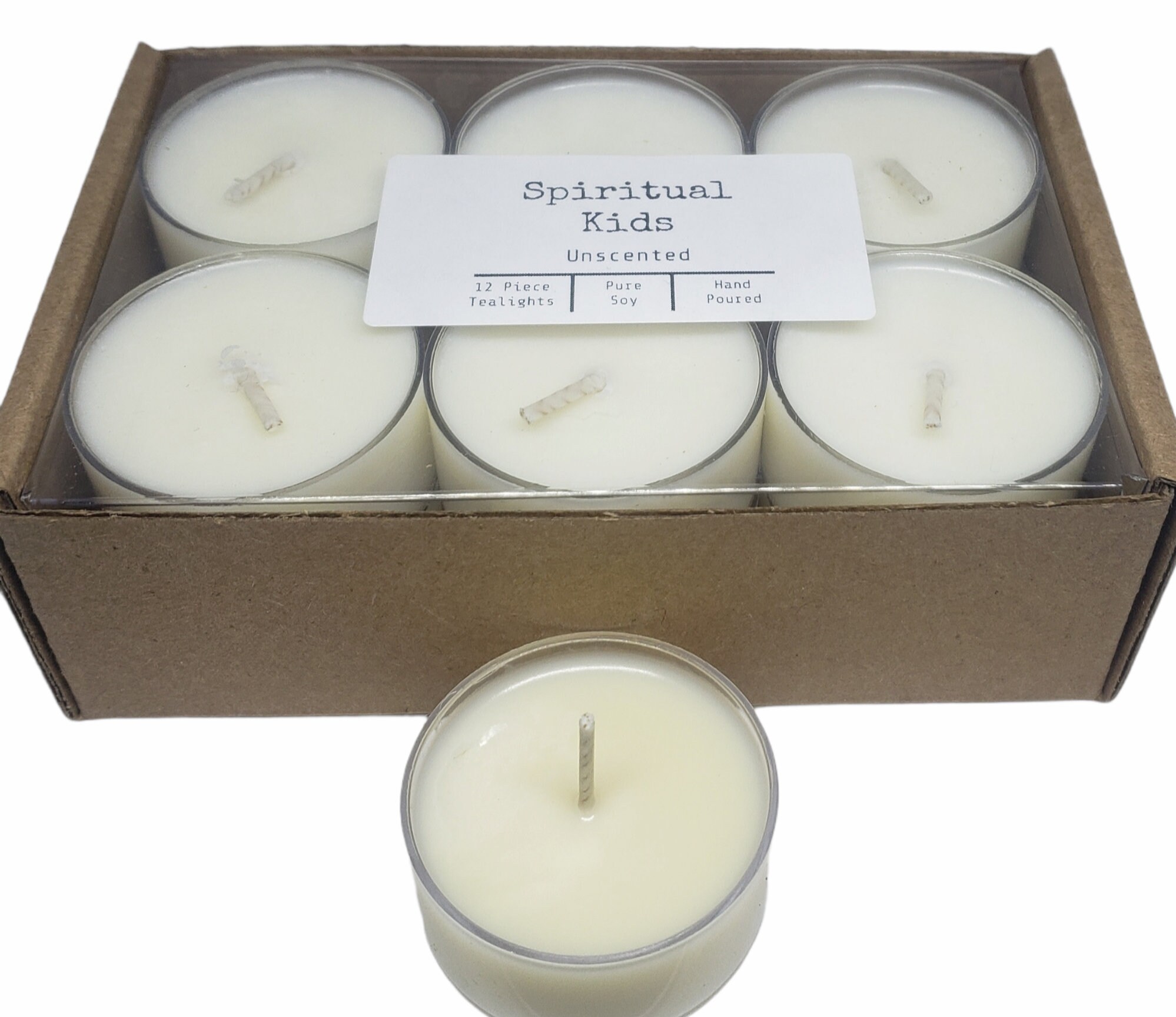 Unscented Tealights 12ct Natural Soy Wax Hand Poured YOU CHOOSE COLOR