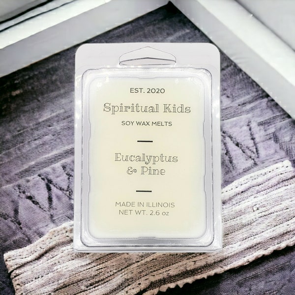 Eucalyptus & Pine Soy Wax Melts 2.6oz 6ct Hand Poured with Fragrant/Essential Oils! | Woodsy Wax Melts | Birthday Gift | Nature Wax Melts |