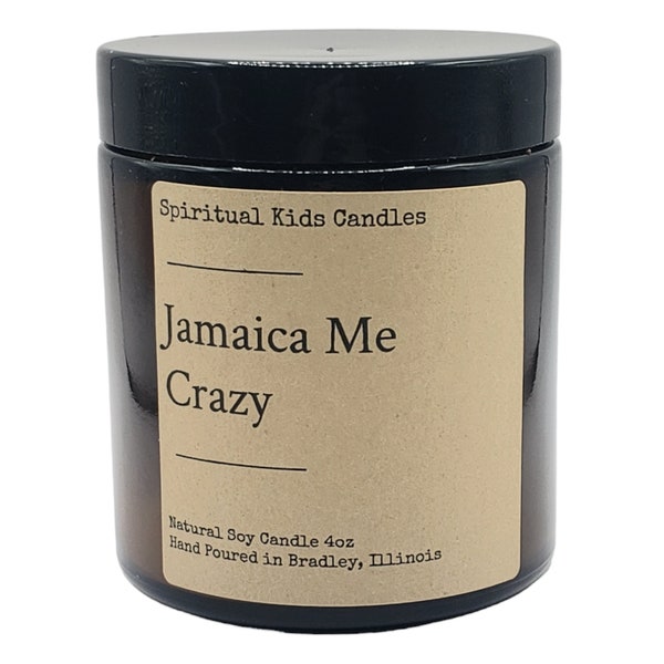 Jamaica Me Crazy Soy Candle 4oz Hand Poured with All Natural Soy wax and Fragrant/Essential Oils! | Fruity Candle | Tropical Scent | Gift |