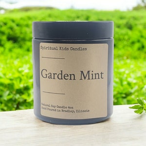 Garden Mint Soy Candle: Hand Poured Herbal Scent (4oz)