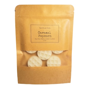 Caramel Popcorn Natural Soy Wax Melts 3oz 10 Waffles  Hand Poured with Fragrant & Essential Oils! | Food Scented | Waffle Shaped |