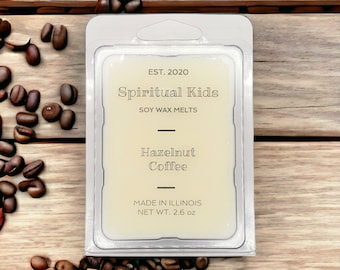 Hazelnut Coffee Soy Wax Melts: Hand Poured, 2.6oz, 6ct