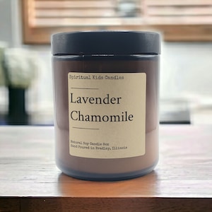 Lavender Chamomile Soy Candle 8oz 35-40 Hours Hand Poured with Soy Wax and Fragrant/Essential Oils! | Soothing Candle | Birthday Gift