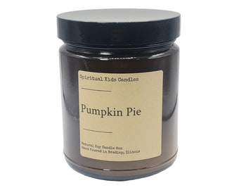 Pumpkin Pie Soy Candle 8oz 35-40 Hours Hand Poured with All Natural Soy Wax and Fragrant/ Essential Oils! | Fall Candle | Birthday Gift