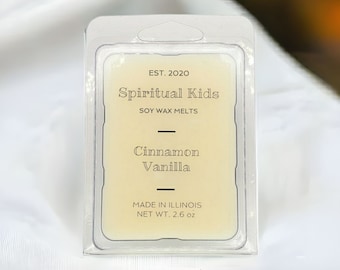 Cinnamon Vanilla Soy Wax Melts: Hand Poured, Highly Scented (2.6oz)