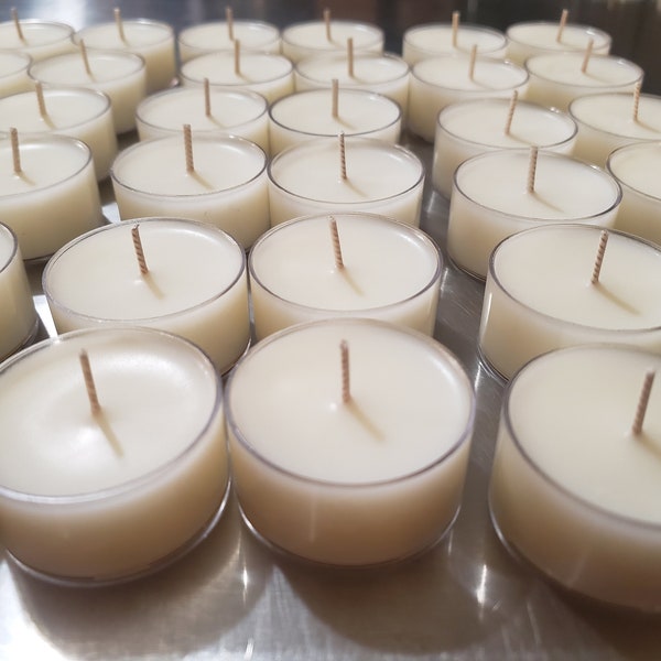 Lemongrass & Lime Soy Tealights  Hand Poured with Fragrant Oils | Fruity Scent | Wedding Favors | Clean Scent | Citrus Scent