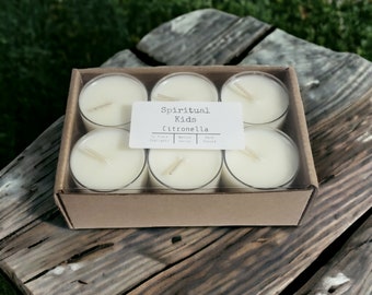 Citronella Soy Wax Tealights Hand Poured with Fragrant/Essential Oils | Citrus Tealights | Bug Repellent | Birthday Gift | Backyard Candles