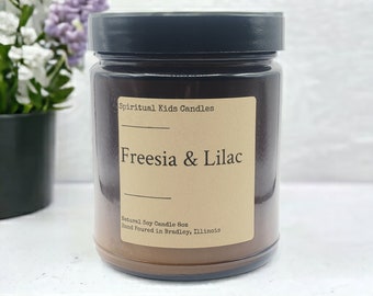 Freesia & Lilac Soy Candle. Hand Poured Floral Scent. 4oz or 8oz