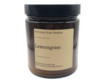 Lemongrass Soy Candle 8oz 35-40 Hours Hand Poured with Soy Wax and Fragrant/ Essential Oils! | Citrus Candle | Birthday Gift