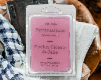 Cactus Flower & Jade All Natural Soy Wax Melts 2.6oz 6ct Hand Poured with Fragrant/Essential Oils HIGHLY SCENTED | Floral Wax Melts