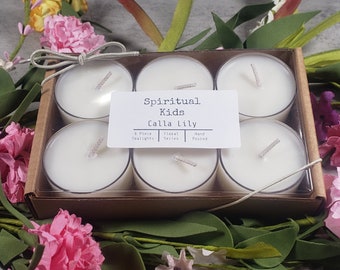 Calla Lily Soy Tealights  Hand Poured with Fragrant/Essential Oils | Floral Tealights | Birthday Gift | Christmas Gift | Wedding Favors