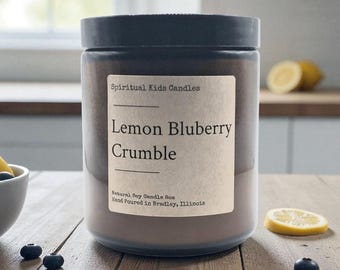 Lemon Blueberry Crumble Soy Candle: Food Scented, Essential Oils