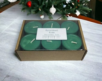 Christmas Tree (Fraser Fir)  Soy Tealights Hand Poured with Fragrant/Essential Oils! | Christmas Tealights | Green Tealights |