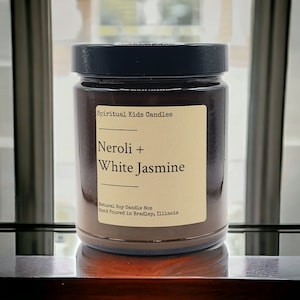 Neroli & White Jasmine Soy Candle: Hand Poured Floral Scent, 8oz