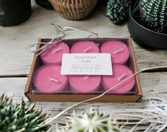 Cactus Flower & Jade All Natural Soy Wax Tealights Hand Poured with Fragrant/Essential Oils