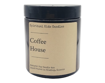 Coffee House Soy Candle 4oz Hand Poured with All Natural Soy wax and Fragrant/Essential Oils! | Birthday Gift | Christmas Gift