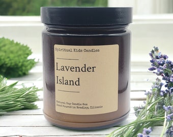 Lavender Island Soy Candle: Hand Poured Floral Scent