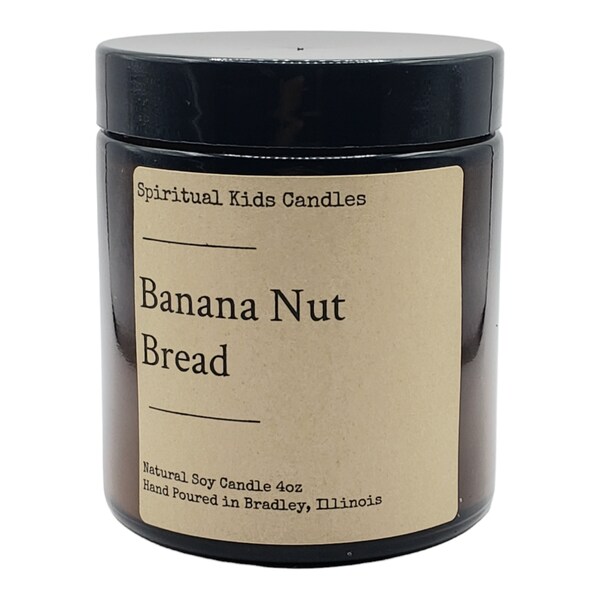 Banana Nut Bread Soy Candle 4oz Hand Poured with All Natural Soy Wax and Fragrant/ Essential Oils! | Food Scented Candle | Birthday Gift |