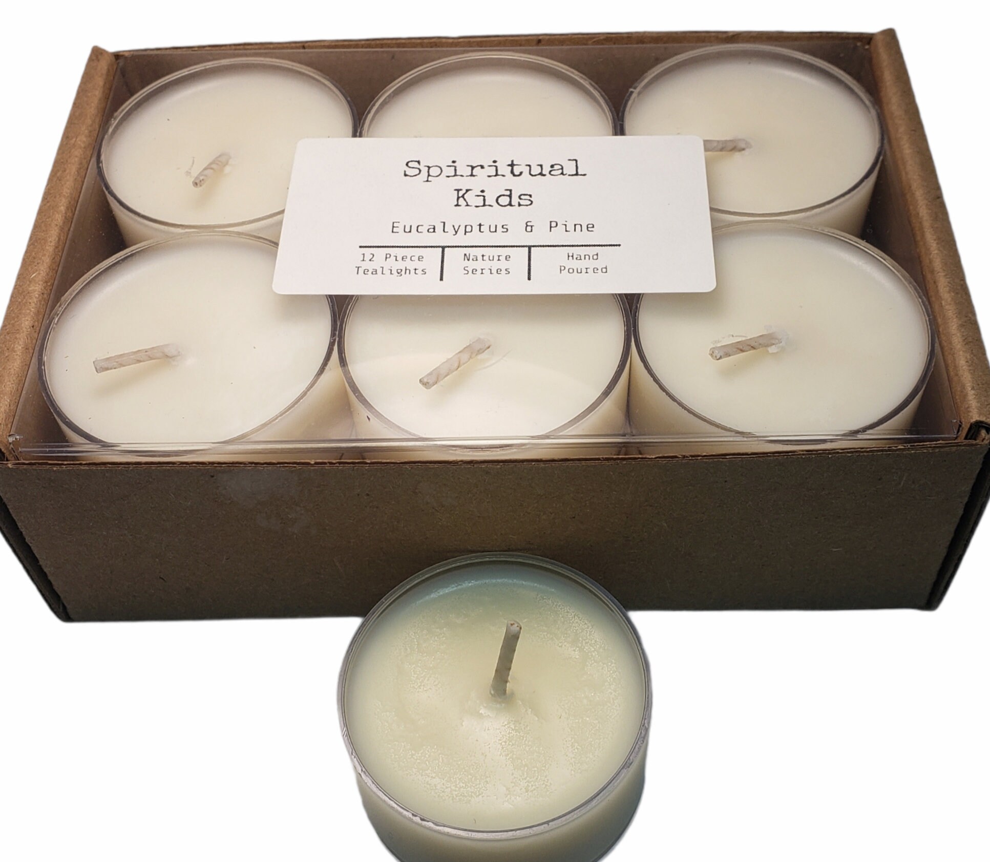 Eucalyptus & Pine Natural Soy Wax Tealights  6ct or 12ct Hand Poured …