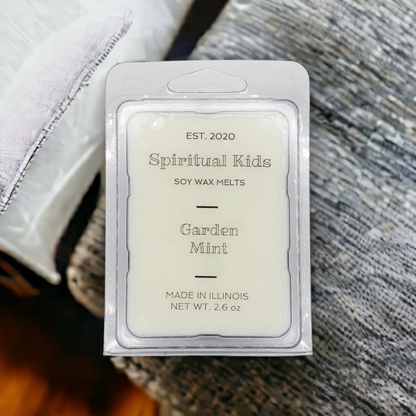 Garden Mint All Natural Soy Wax Melts 2.6oz 6ct Hand Poured with Fragrant/Essential Oils! Herbal Wax Melts