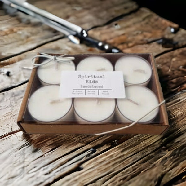 Sandalwood Soy Tealights Hand Poured with All Natural Soy Wax and Fragrant/ Essential Oils! | Earthy & Woodsy Tealights | Birthday Gift |