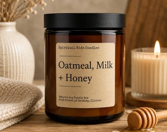 Oatmeal Milk & Honey Soy Candle - 4oz or 8oz Glass Jar
