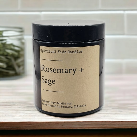 Rosemary Sage Soy Candle 4oz 20-25 Hours Hand Poured All Natural