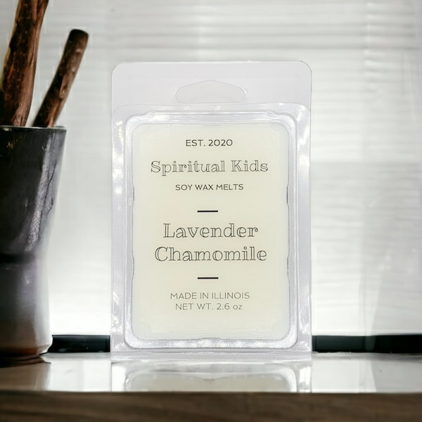 Lavender Chamomile Soy Wax Melts 2.6oz 6 Count Cubes Hand Poured with Fragrant/Essential Oils! Floral and Herbal Scent
