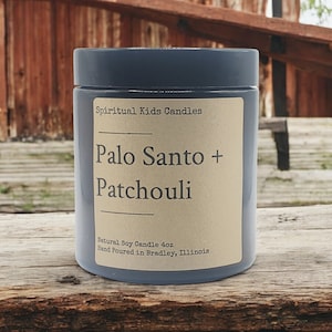 Palo Santo Patchouli Soy Candle 4oz 20-25 Hours Hand Poured with Soy wax and Fragrant/Essential Oils! | Herbal Candle | Birthday Gift