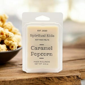 Caramel Popcorn Natural Soy Wax Melts Hand Poured with Fragrant & Essential Oils!