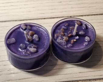 Lavender Healing Soy Tealights: Himalayan Salt, Essential Oils, Hand Poured