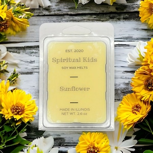 Sunflower Natural 2.6oz Soy Wax Melts Hand Poured with Fragrant Oils! | Floral Wax Melts | Yellow Wax Melts |
