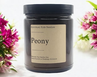 Peony Soy Candle: Floral Scented Candle, Hand Poured