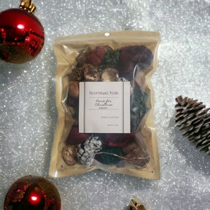 Home for Christmas Potpourri  made with Fragrant/Essential Oils HandMade FREE SHIPPING SCENTED Christmas Gift Holiday Blend Green & Red