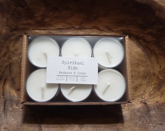 Redwood & Cedar Natural Soy Wax Tealights Hand Poured with Fragrant/Essential Oils