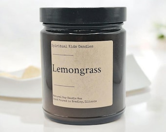 Lemongrass Soy Candle: 4oz or 8oz Citrus Scented, Hand Poured