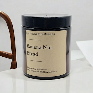 Banana Nut Bread Soy Candle 4oz Hand Poured with All Natural Soy Wax and Fragrant/ Essential Oils! | Food Scented Candle | Birthday Gift |