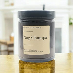 Nag Champa Soy Candle 8oz 35-40 Hours Hand Poured with All Natural Soy Wax and Fragrant/ Essential Oils! | Birthday Gift | Christmas Gift |