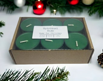 Home for Christmas Soy Tealights Hand Poured with Fragrant/Essential Oils | Woodsy Scent | Holiday Candles | Christmas Candle |