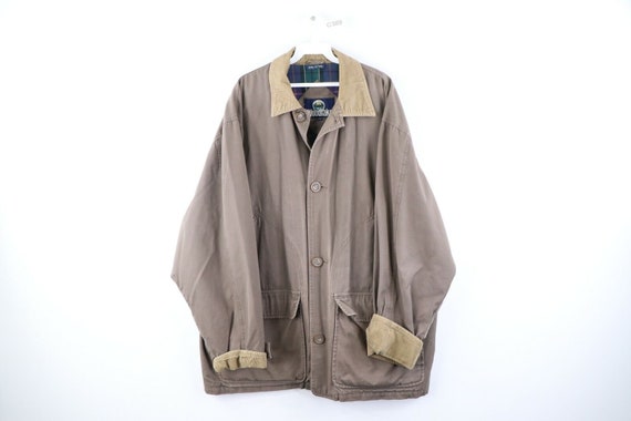 90s Streetwear Mens Large Corduroy Collar Flannel